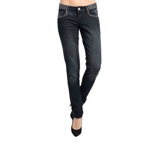 Black Rhinestone Embellished Jeans